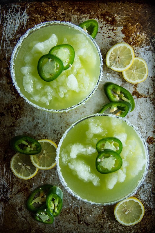 Frozen Jalapeño Lemonade Margarita