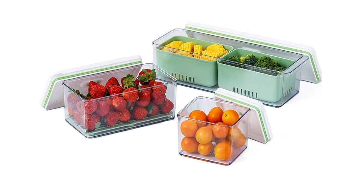 Produce Containers Lille Home Stackable Produce Savers Best Kitchen