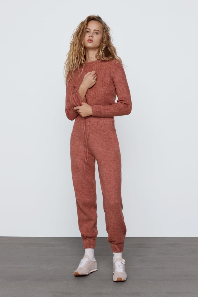 Zara Knit Jogging Pants and Cropped Knit Sweater