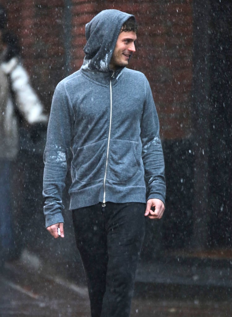 Jamie Dornan Running in Rain | Fifty Shades of Grey Photos