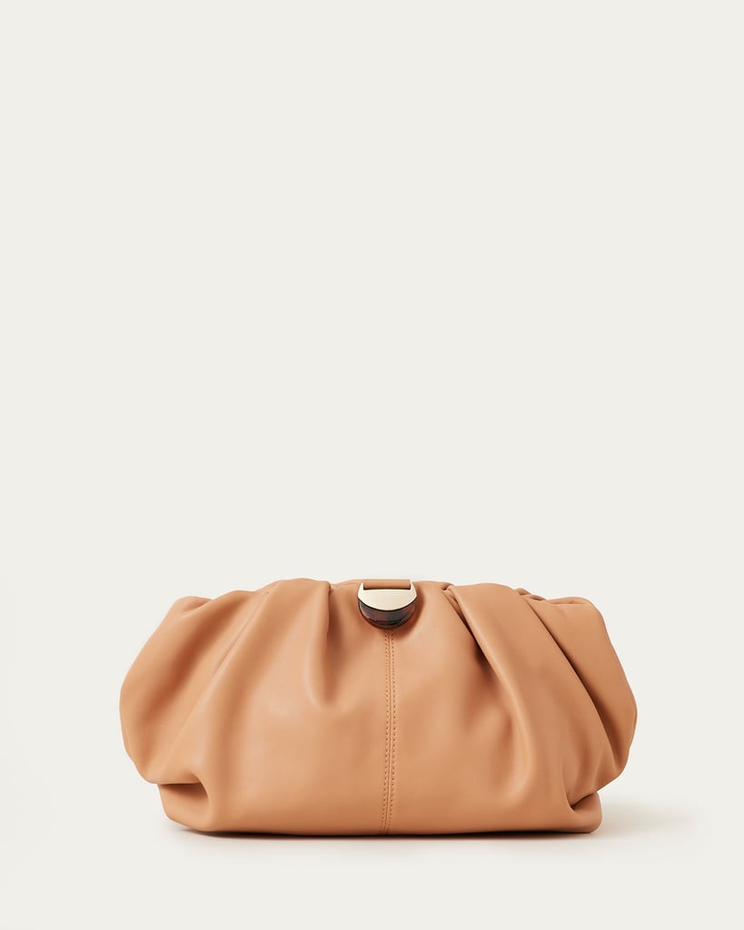 Loeffler Randall Analeigh Oversized Gathered Clutch Dune