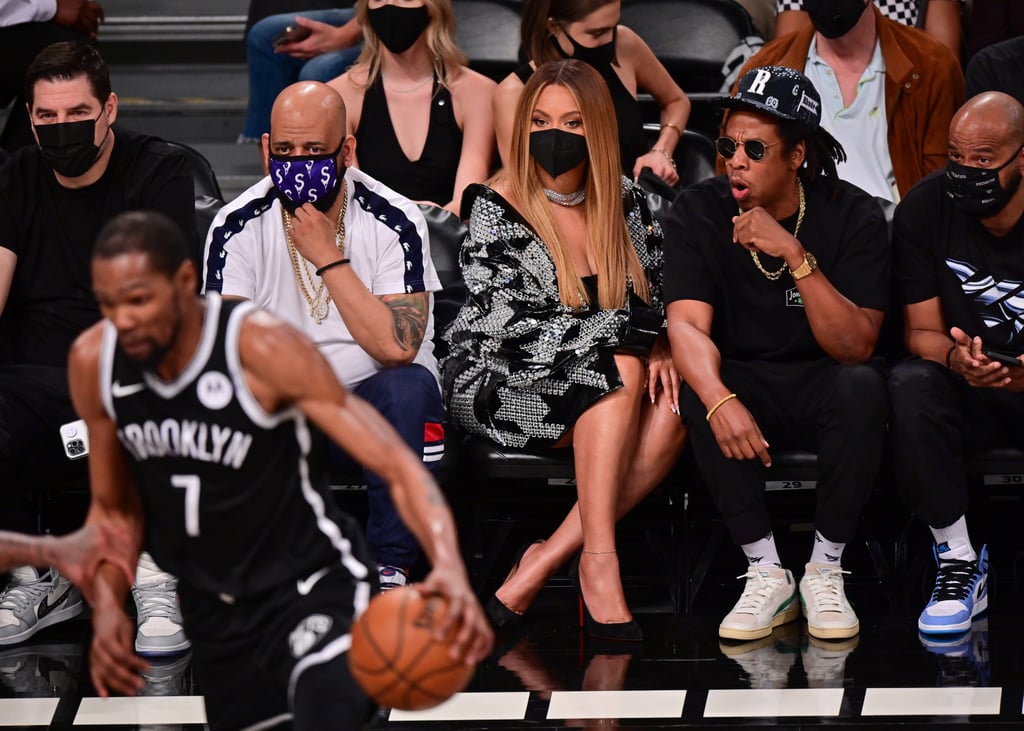 Beyoncé and JAY-Z Cuddle Up at Brooklyn Nets Game | Photos