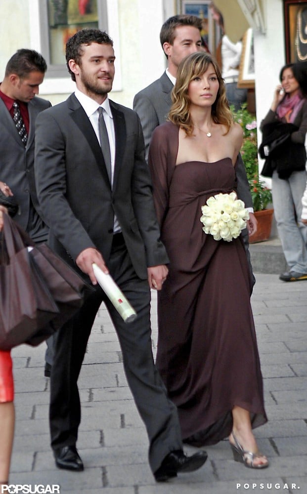 Jessica was a bridesmaid in a friend's Italian wedding in October 2008, and Justin was by her side as a guest.