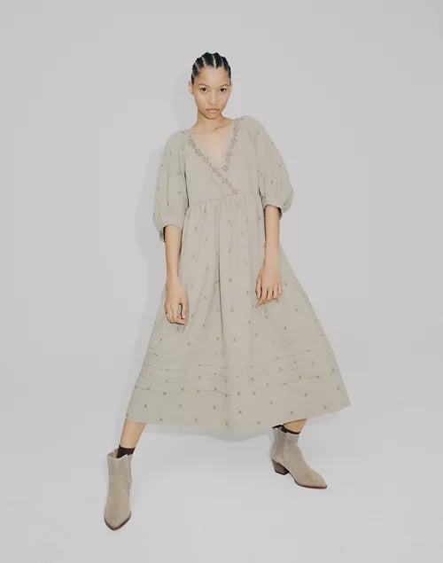 Madewell Marianna Puff-Sleeve Midi Dress
