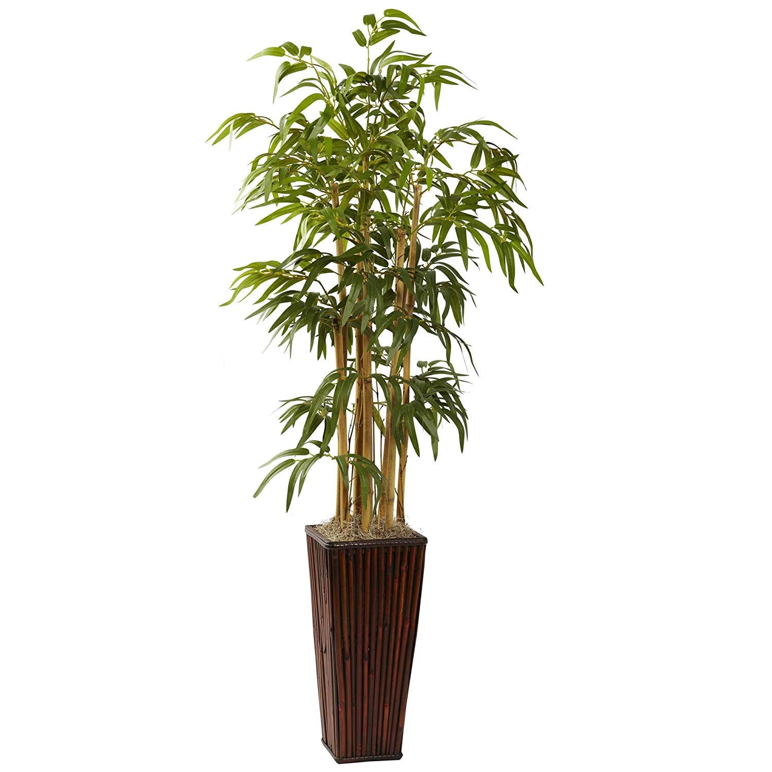 Nearly Natural 4 Feet Bamboo With Decorative Planter 105 Home