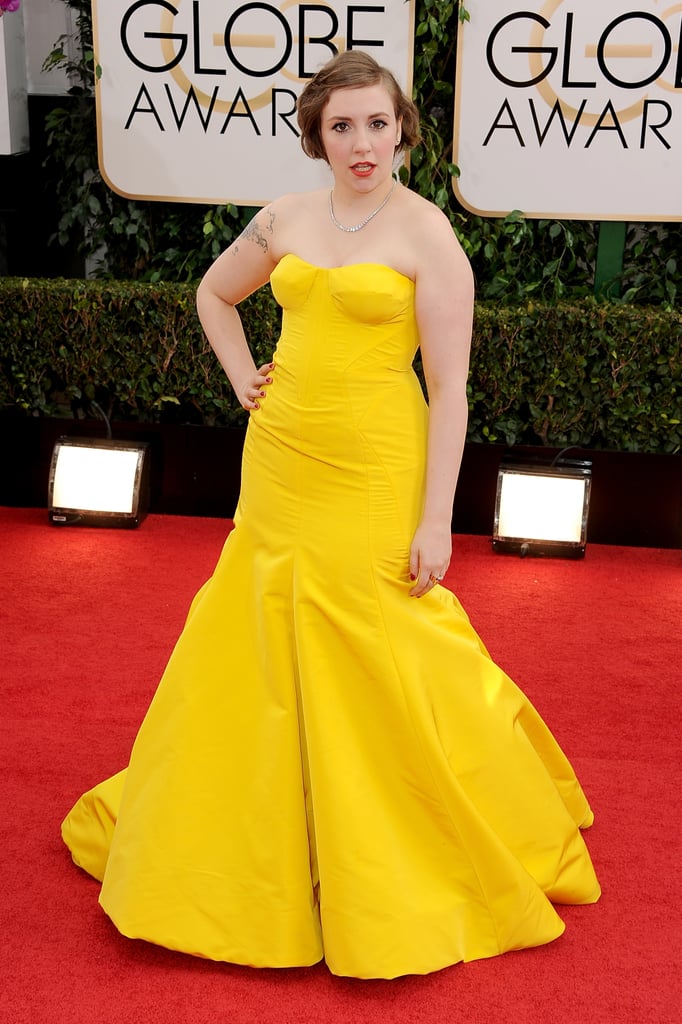 Lena Dunham at the Golden Globes 2014
