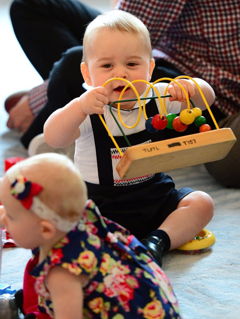 George's playdate with local children in New Zealand on April 9.