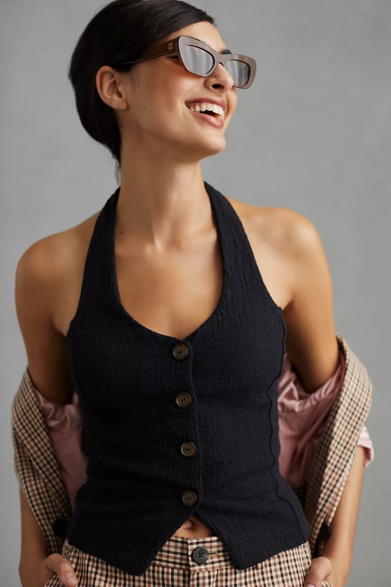 Best Relaxed Suit Vest: Anthropologie Halter Vest