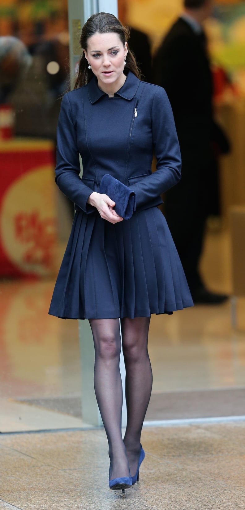 Kate Middleton in a Navy Dress