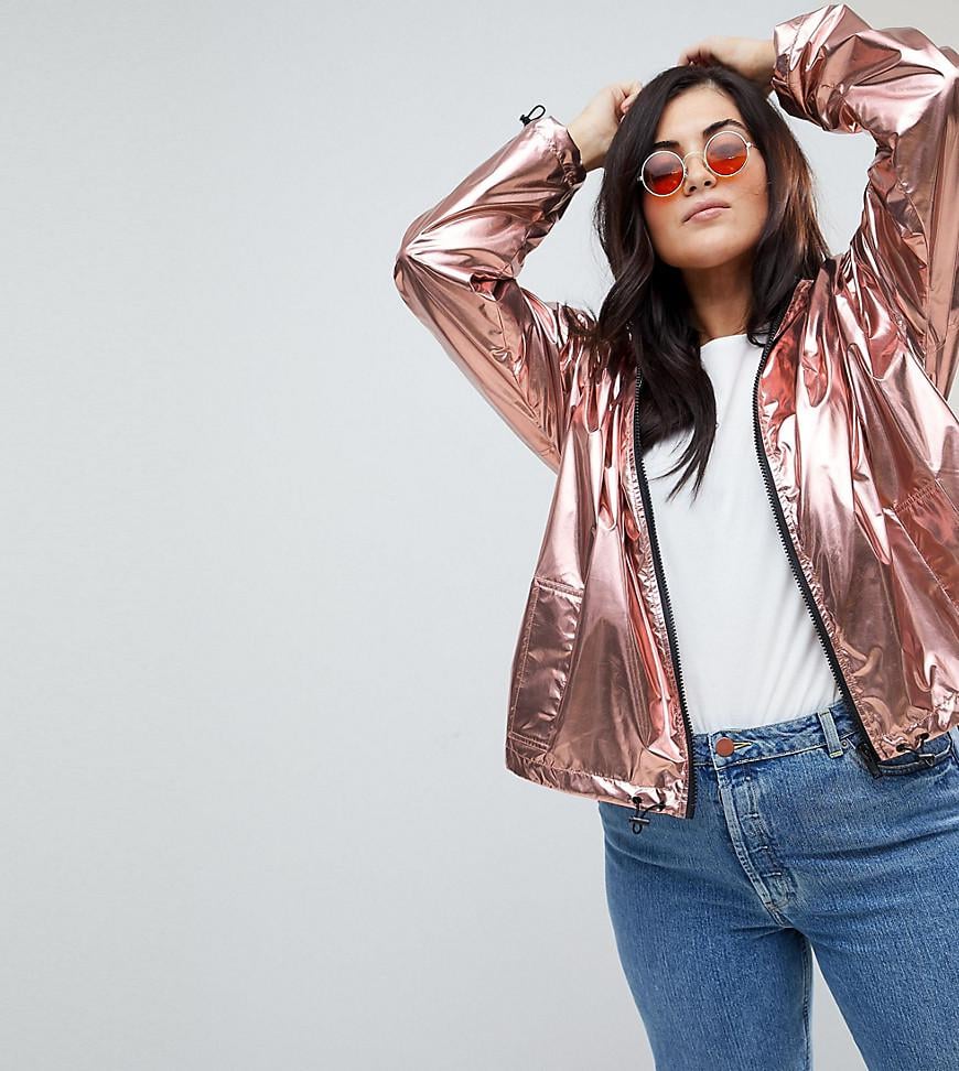 ASOS Cropped Metallic Wind Breaker | Jacket Trends Fall 2018 | POPSUGAR ...