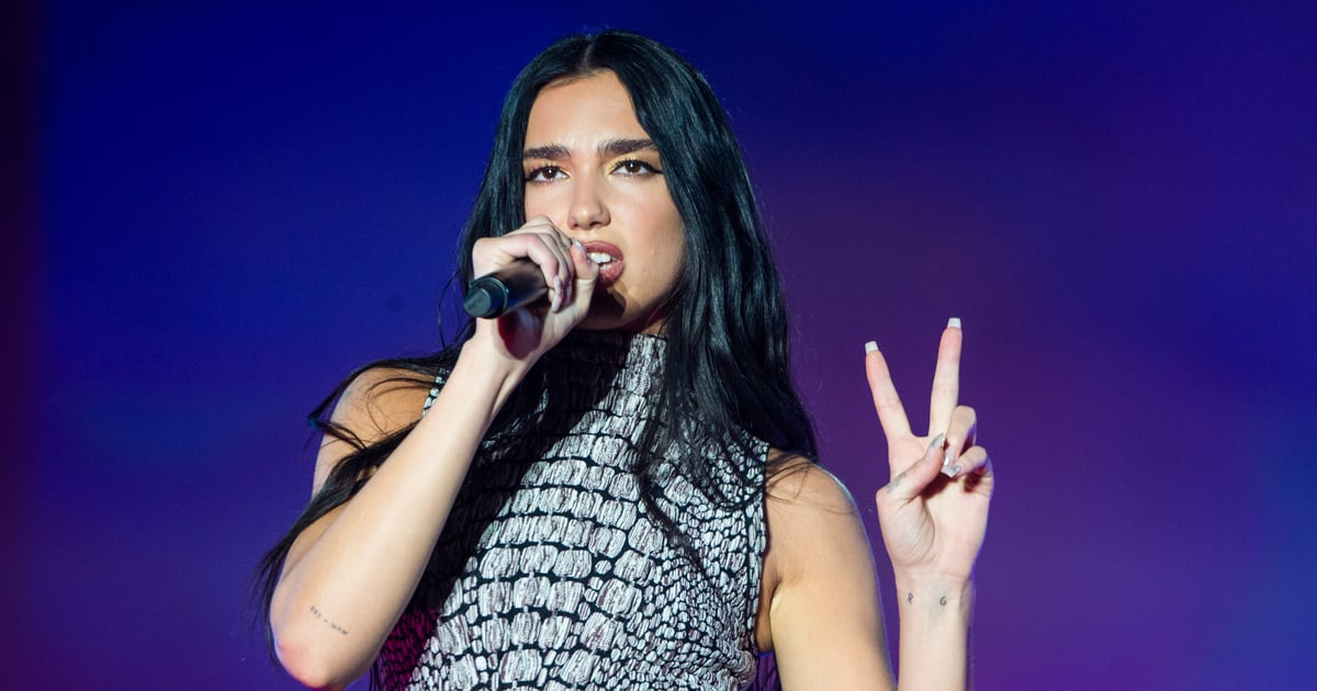 Dua Lipa Wears Glitter Minidress With Exposed Thong For NYE