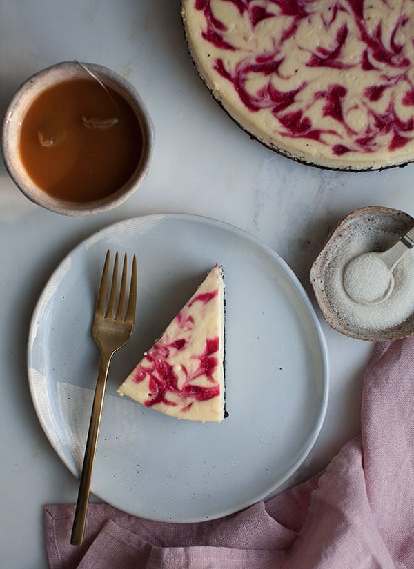 Marbled Cranberry Cheesecake With Goat Cheese