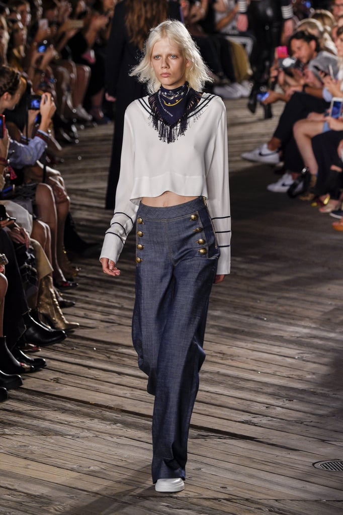 While Tommy Hilfiger gave simple outfits a fun twist with fringed bandanas.