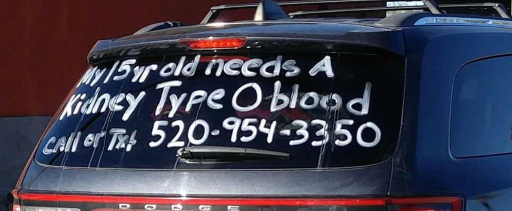 Mom Writes on Car Window Searching For Kidney Donor
