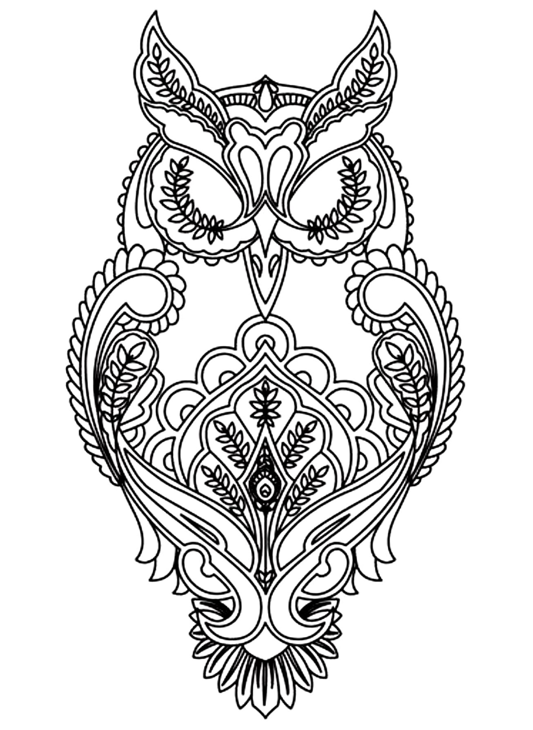 Get the coloring page Owl   20 Printable Adult Coloring Pages ...