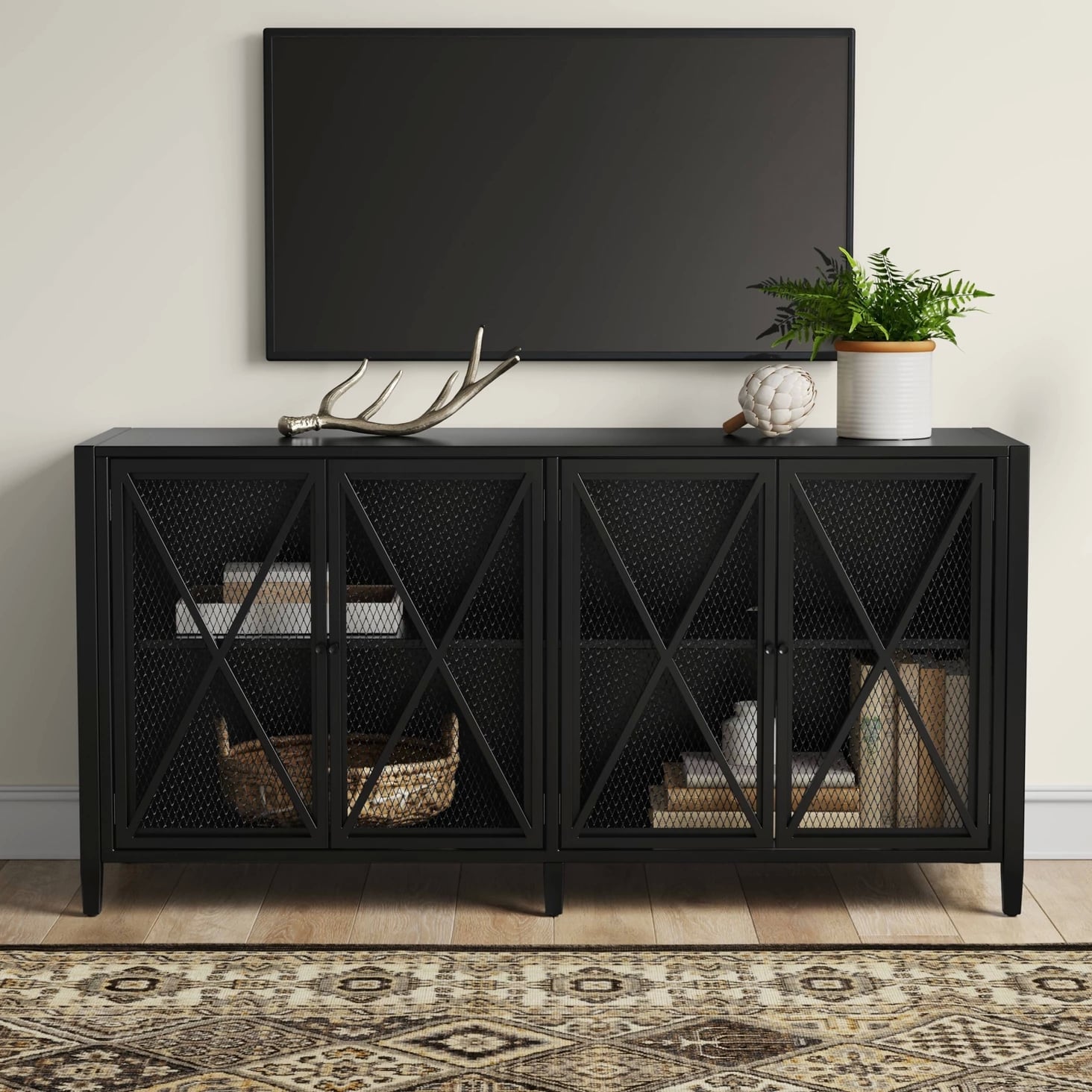 Metal tv stand with storage deals