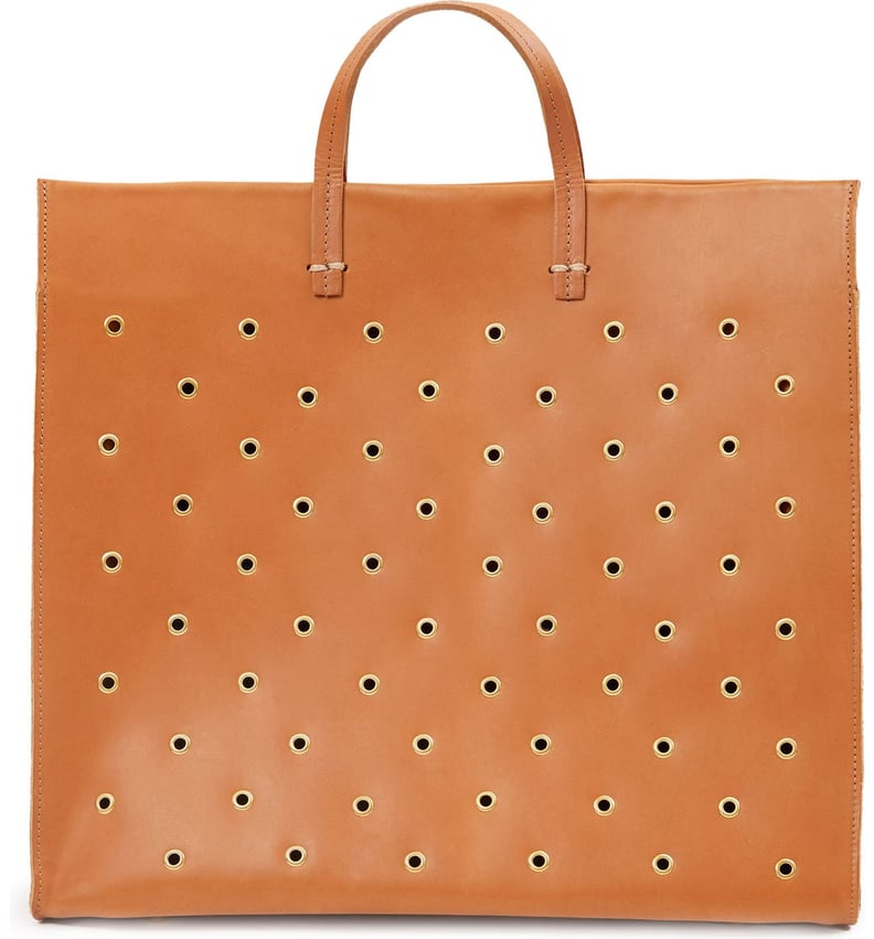Clare V. Simple Grommet Leather Tote