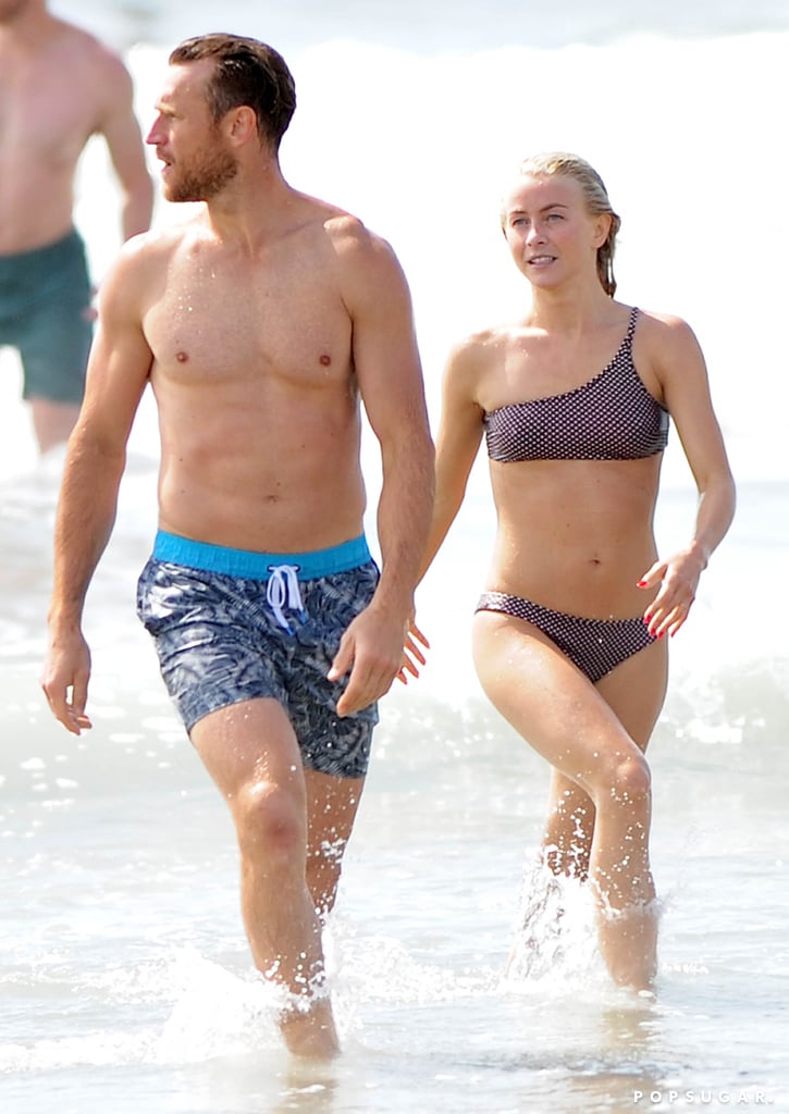 Julianne Hough and Brooks Laich don't need the tropical shores of Seychelles to show off their sweet love. The couple, who tied the knot in Idaho in early July, enjoyed some fun in the sun as they hit up Manhattan Beach, CA, with friends and family on Labor Day. While Brooks donned a pair of blue shorts, the Dancing With the Stars judge showed off her washboard abs in a polka-dot bikini. Aside from braving the waves, the newlyweds enjoyed a nice walk on the beach as they greeted friends with a warm hug. They even had a friendly competition with Julianne's brother, Derek Hough, as they played games in the sand. See more of their fun-filled outing ahead. 

    Related:

            
            
                                    
                            

            The Story of How Julianne Hough Met Brooks Laich Will Make You Believe in Destiny