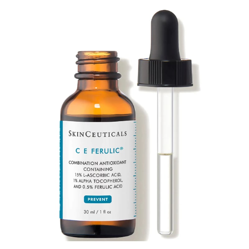 SkinCeuticals C E Ferulic ($185)
Once you get used to the unique smell of SkinCeuticals C E Ferulic (and the price tag), you'll understand why it has so many five-star ratings: it's an antiaging superhero. It contains pure vitamin C, vitamin E, and ferulic acid, an antioxidant trio that protects against environmental damage while reducing the appearance of lines and wrinkles and firming and brightening your complexion.