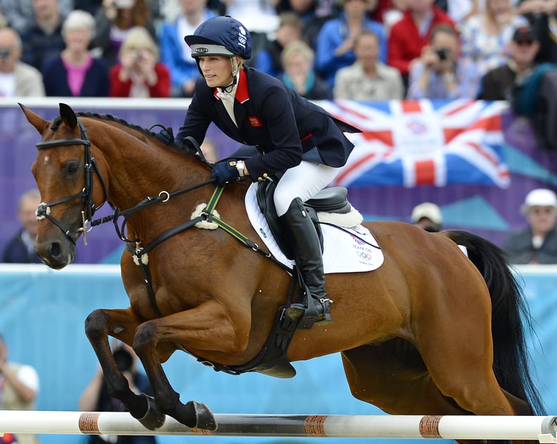 Great Britain's Zara Phillips rides on her horse High Kingdom as they take part in the Jumping Phase of the Eventing competition of the 2012 London Olympics at the Equestrian venue in Greenwich Park, London, on July 31, 2012. AFP PHOTO / ADRIAN DENNIS    