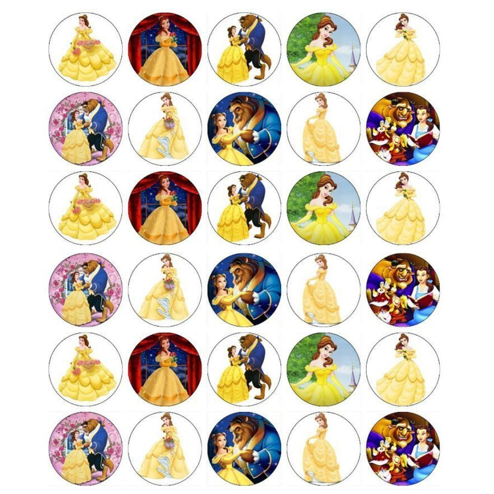 Beauty and The Beast Edible Cupcake Toppers
