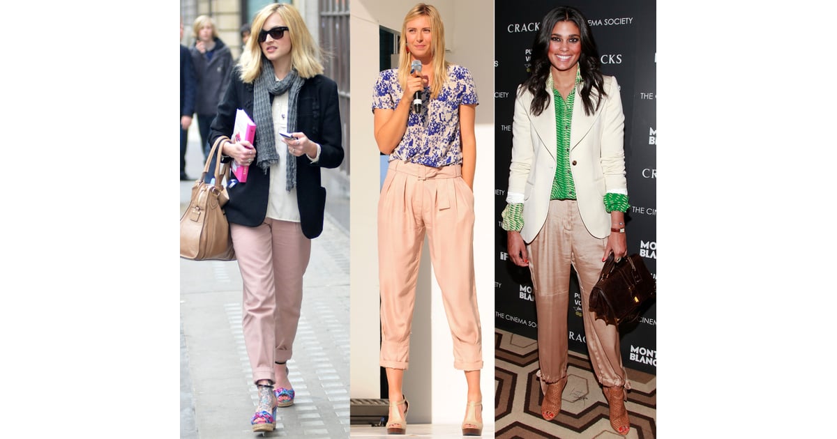 blush pants suit