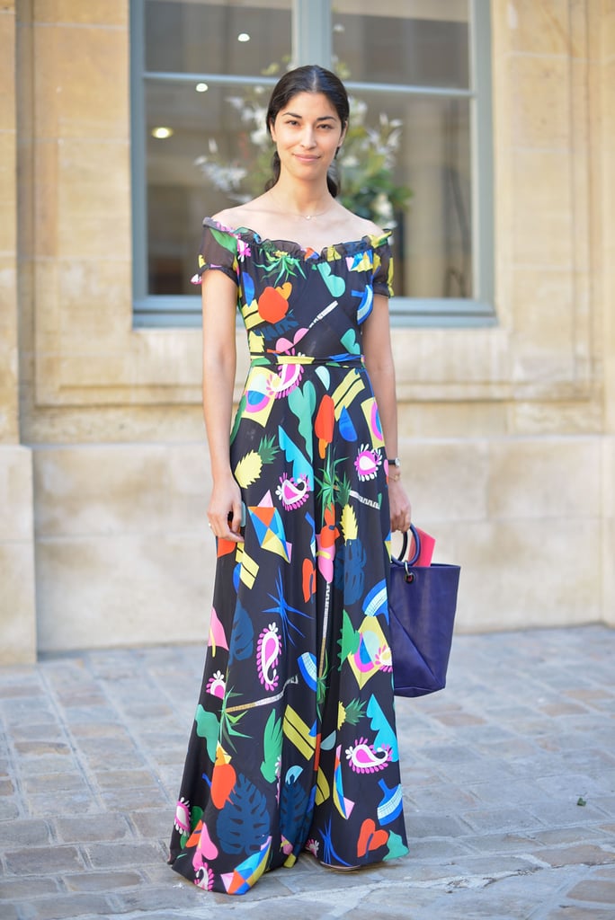Caroline proves that polished doesn't have to be boring in this off-the-shoulder dress. Caroline proves that polished doesn't have to be boring in this off-the-shoulder dress.