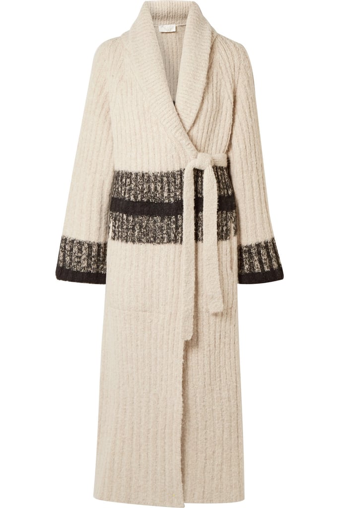Chloé Striped Ribbed Wool-Blend Cardigan