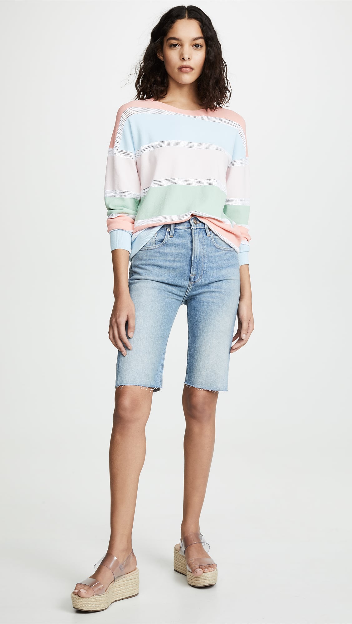 Frame Le Vintage Bermuda Shorts Selena Gomez s Orange Bodysuit