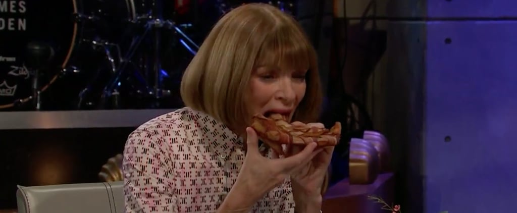 Anna Wintour Eating Pizza on James Corden