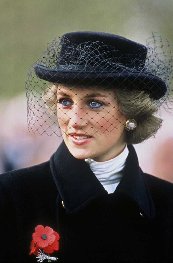 We spy a swipe of blue eyeliner hiding behind Diana's veil.