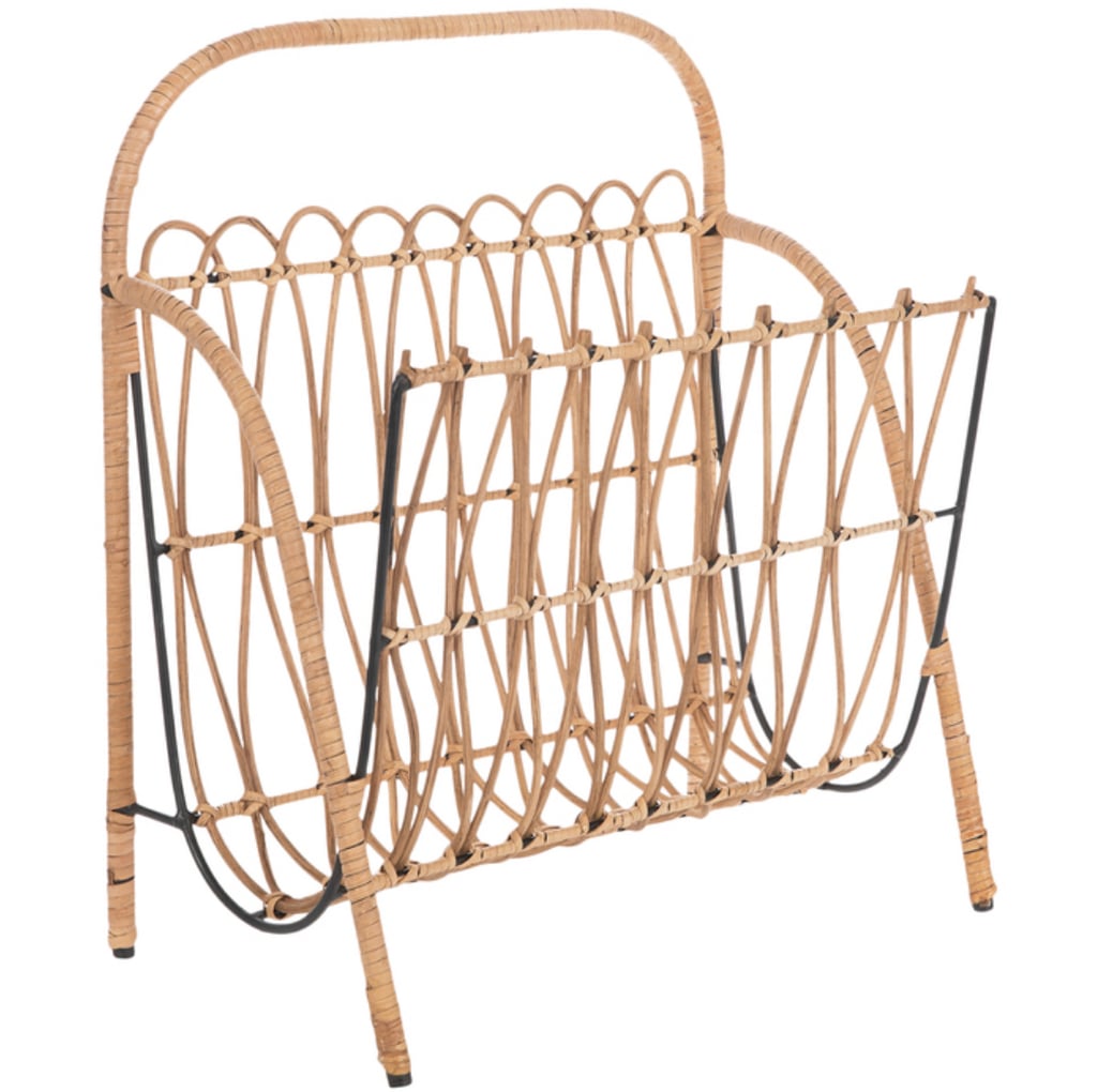 Throw-Blanket Storage: Hobby Lobby Bamboo Magazine Rack