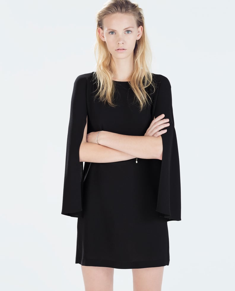 Zara Cape Sleeved Straight Dress