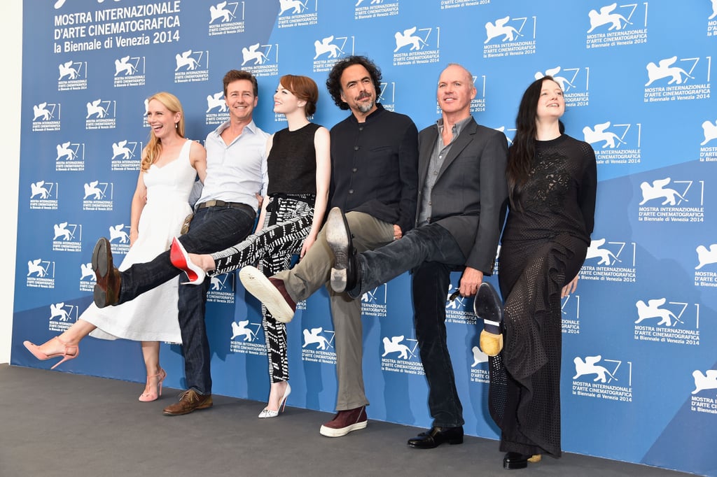 Emma Stone and the cast of Birdman got goofy at a press event.