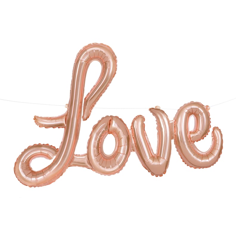 A Lovely Balloon: Foil Rose Gold "Love" Balloon Banner