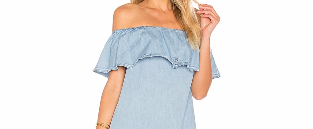 Zara Blue Off the Shoulder Dress