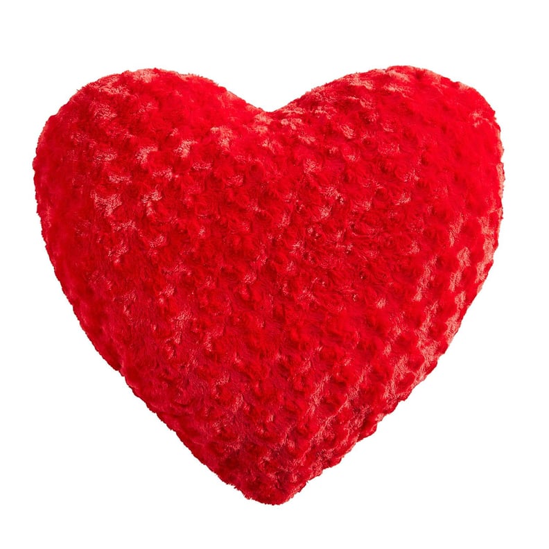 14" Red Fuzzy Heart Pillow