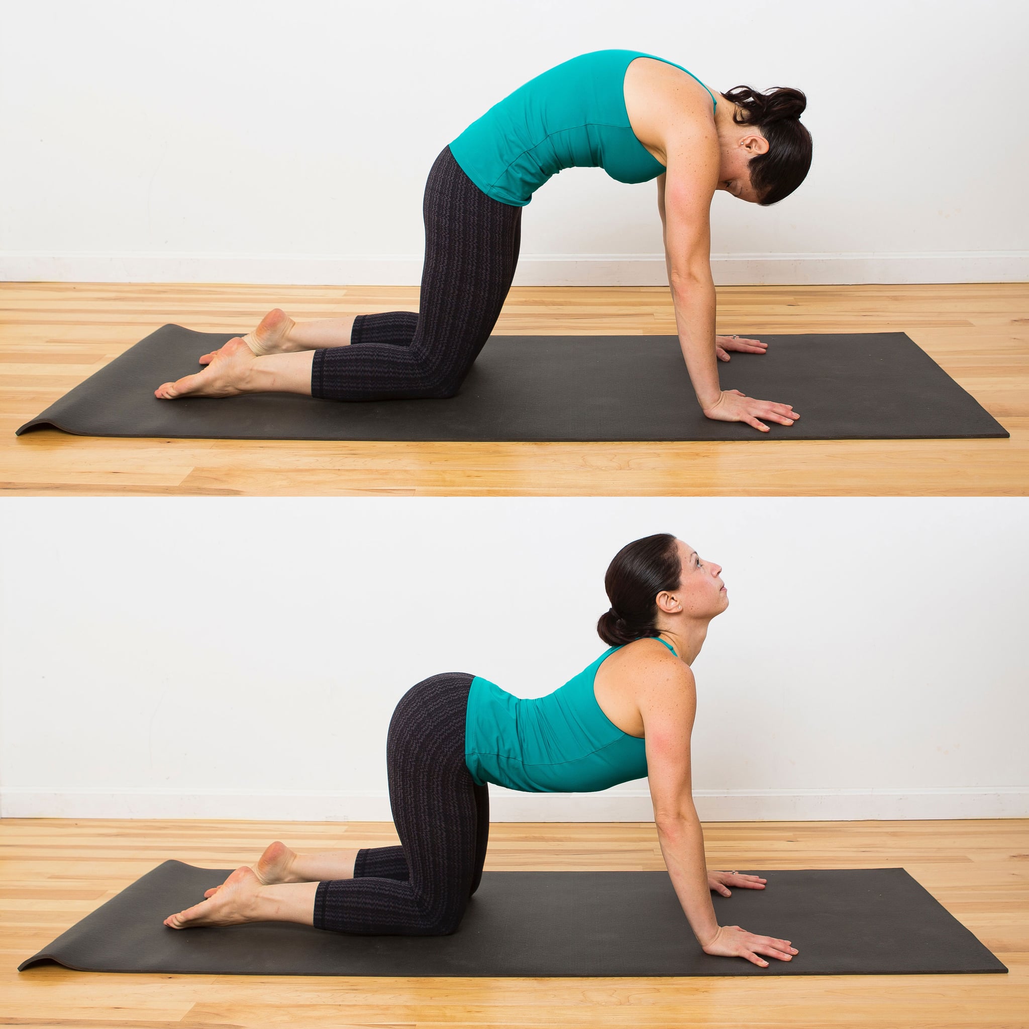 demonstration of Cat-Cow pose in yoga