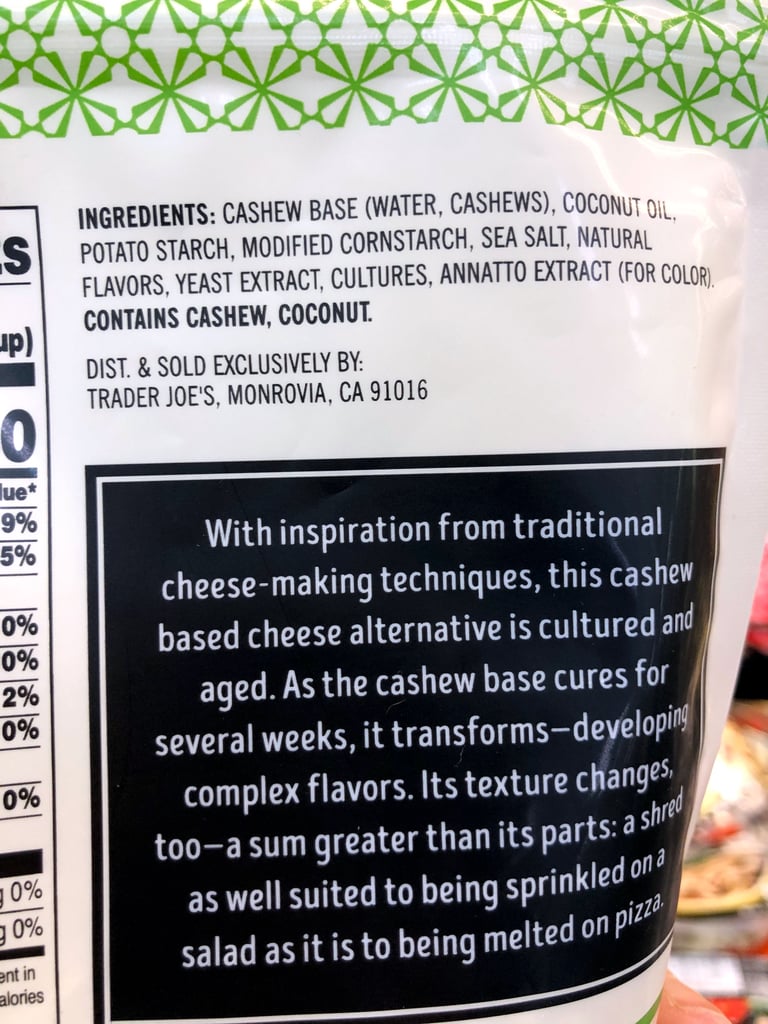 Trader Joe's Dairy Free Mozzarella Style Shreds Ingredients