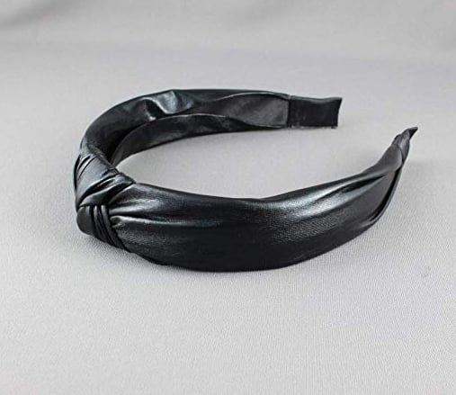 Black Shiny Turban Knot Headband