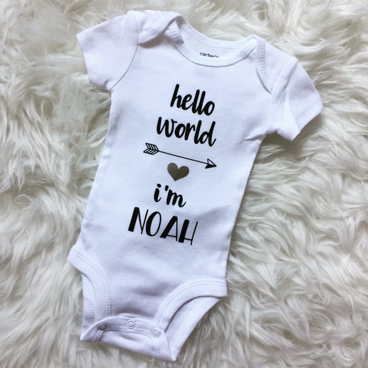 "Hello World" Onesie Customized Baby Onesies POPSUGAR Family Photo 2