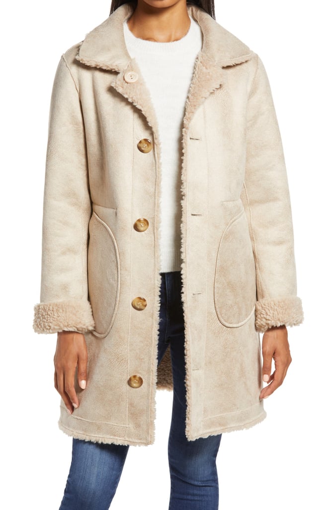 Ellen Tracy Reversible Faux Shearling Coat