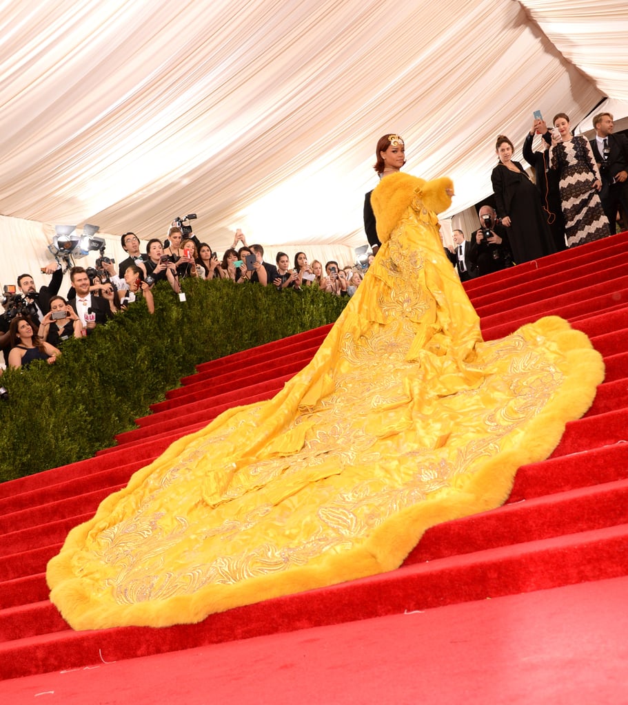 Pictures Of Rihanna In Yellow Guo Pei Dress At 2015 Met Gala Popsugar Celebrity Australia Photo 9