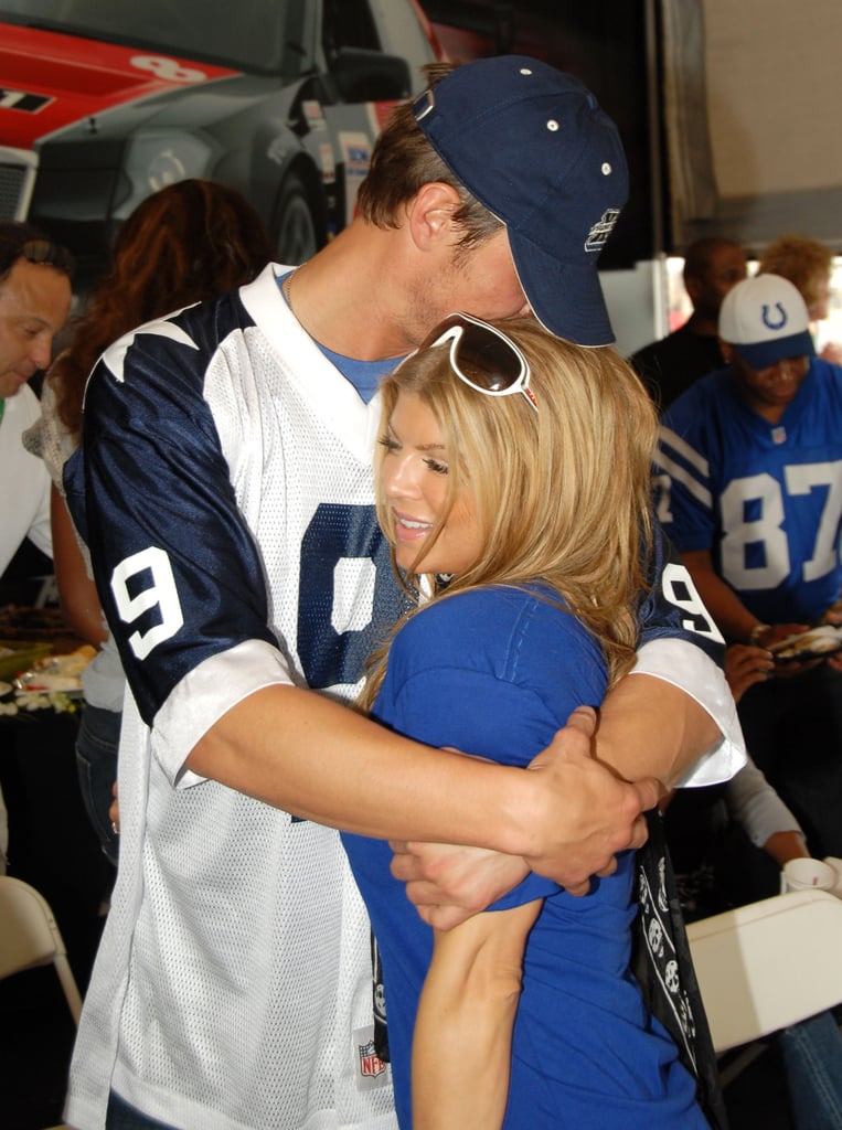 Josh Duhamel cuddled up to Fergie while attending the Cadillac Celebrity Go-Kart Race for the Super Bowl in 2007.