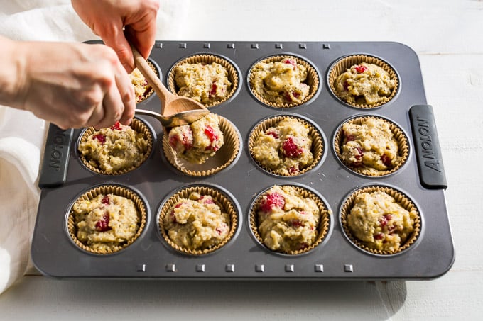 Grain-Free Raspberry Almond Poppyseed Muffins