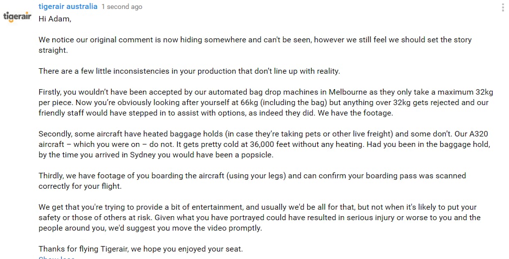 tigerair baggage