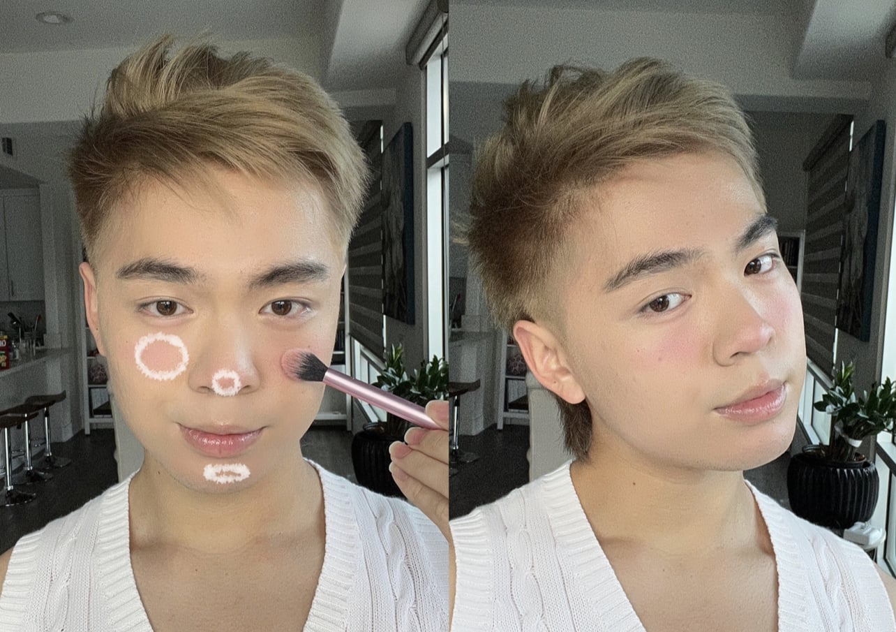 Testing the jelly skin blush hack from Xiaohongshu.