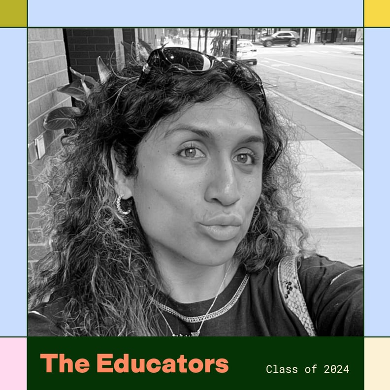 Christie Aviles is pictured with a colorful border and text that reads The Educators Class of 2024.