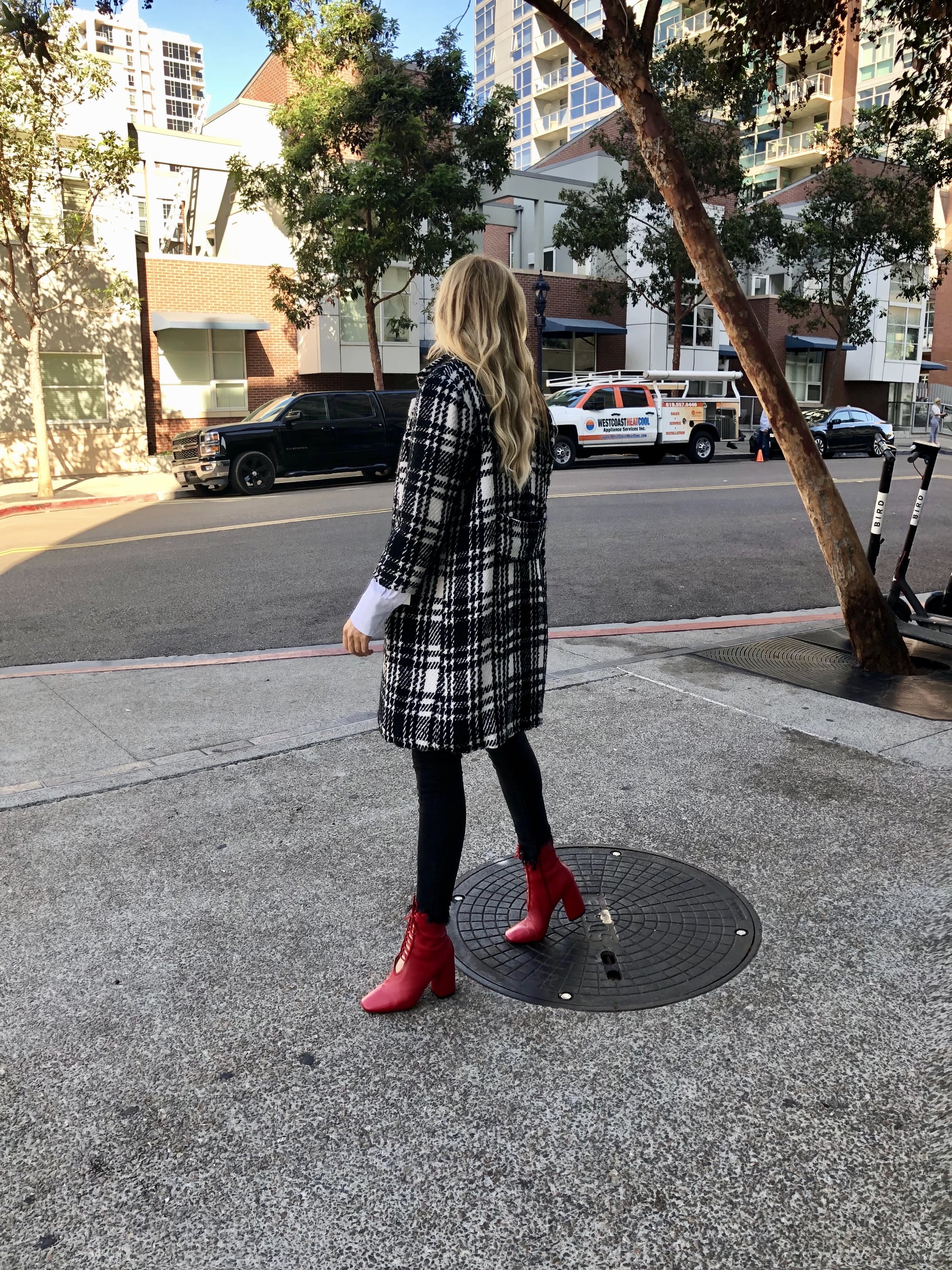 red and black booties