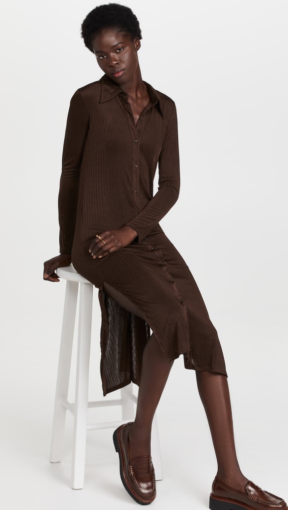 A Comfy Dress: Line & Dot Camilla Knit Ribbed Shirt Dress